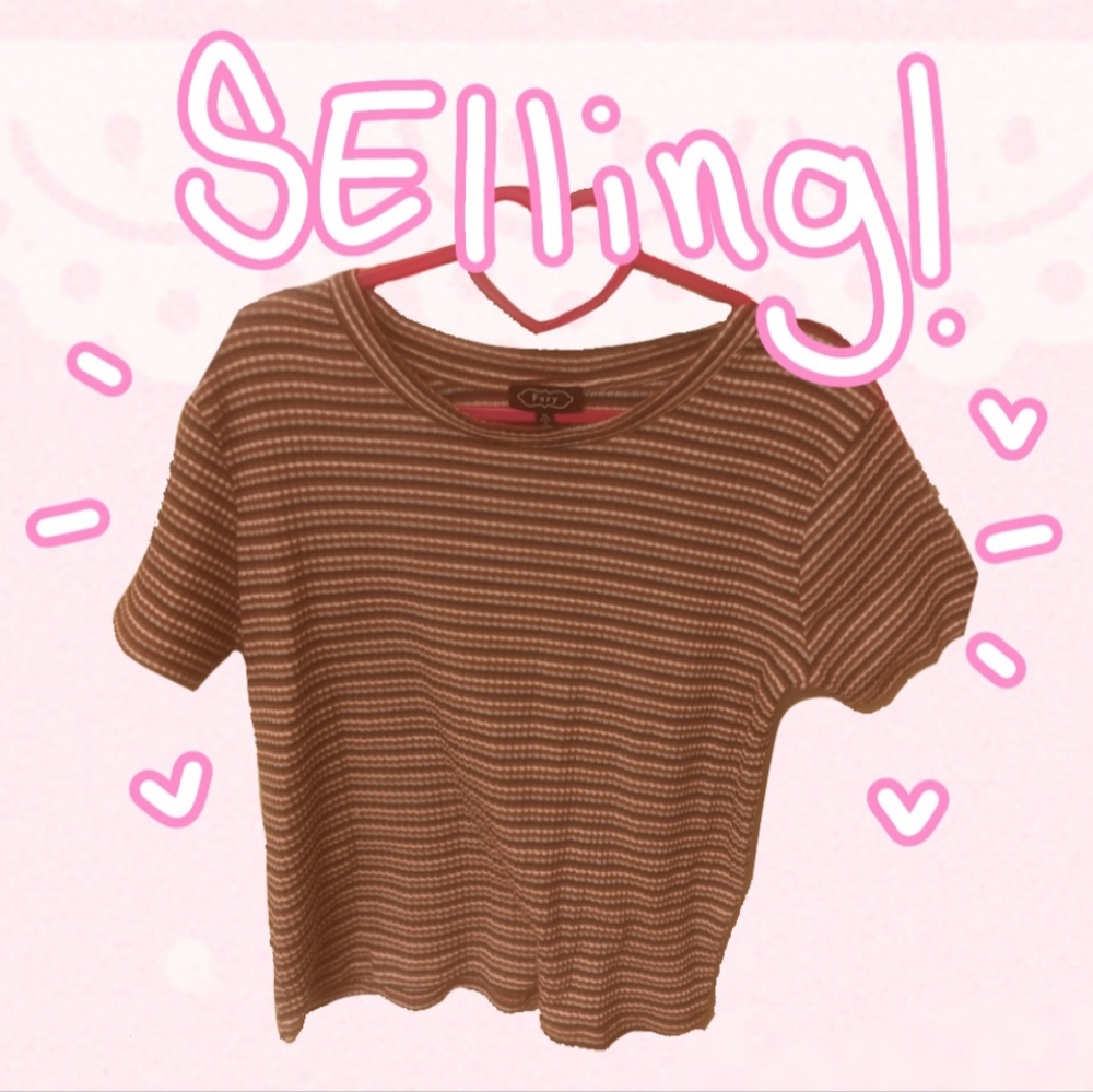 Luxe Brown Striped Women's Top